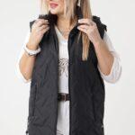 czarny bezrękawnik damski duże rozmiary – pikowana kamizelka XXL
