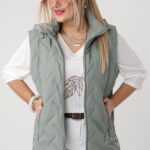 bezrękawnik damski duże rozmiary – pikowana kamizelka XXL w kolorze khaki