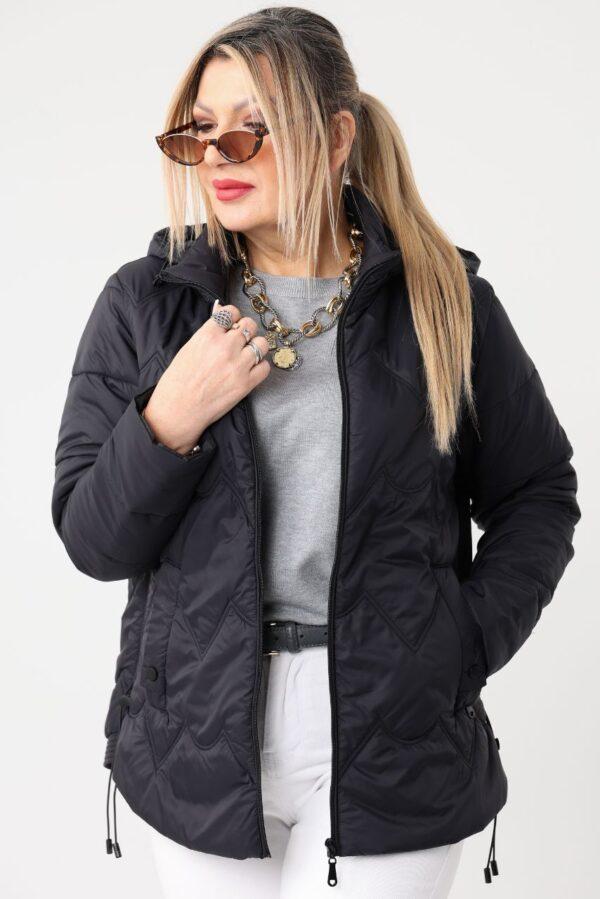 Pikowana kurtka plus size czarna – kurtka wiosenna XXL