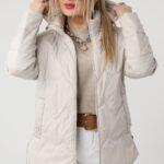 Pikowana kurtka plus size kremowa – kurtka wiosenna XXL