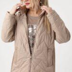 Kurtka wiosenna XXL dla puszystych kobiet beżowa