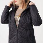 Kurtka wiosenna XXL dla puszystych kobiet czarna