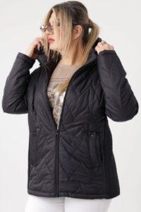 Kurtka wiosenna XXL dla puszystych kobiet czarna