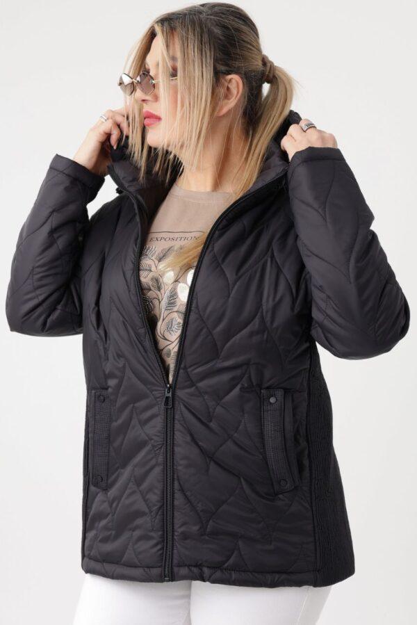 Kurtka wiosenna XXL dla puszystych kobiet czarna