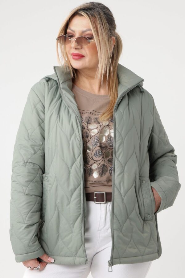 Kurtka wiosenna XXL dla puszystych kobiet khaki