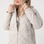 Kurtka wiosenna XXL dla puszystych kobiet kremowa