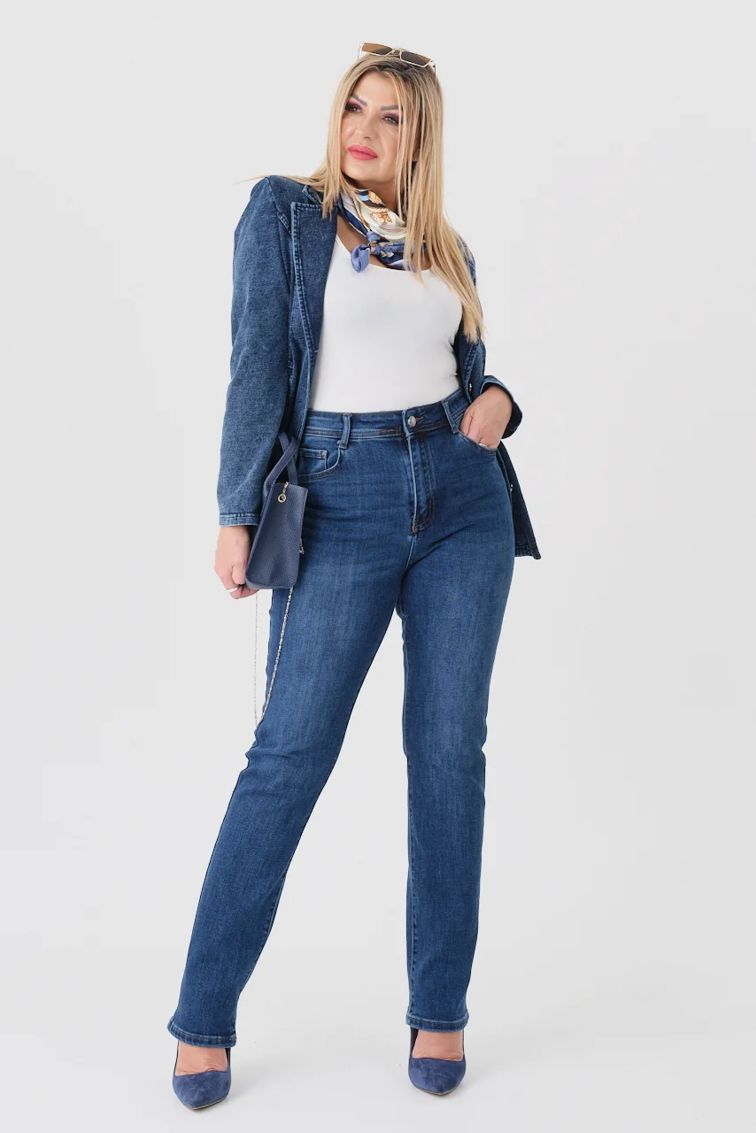 Spodnie damskie plus size ciemny jeans