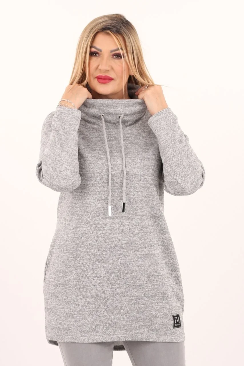 Sweter damski nierozpinany plus size