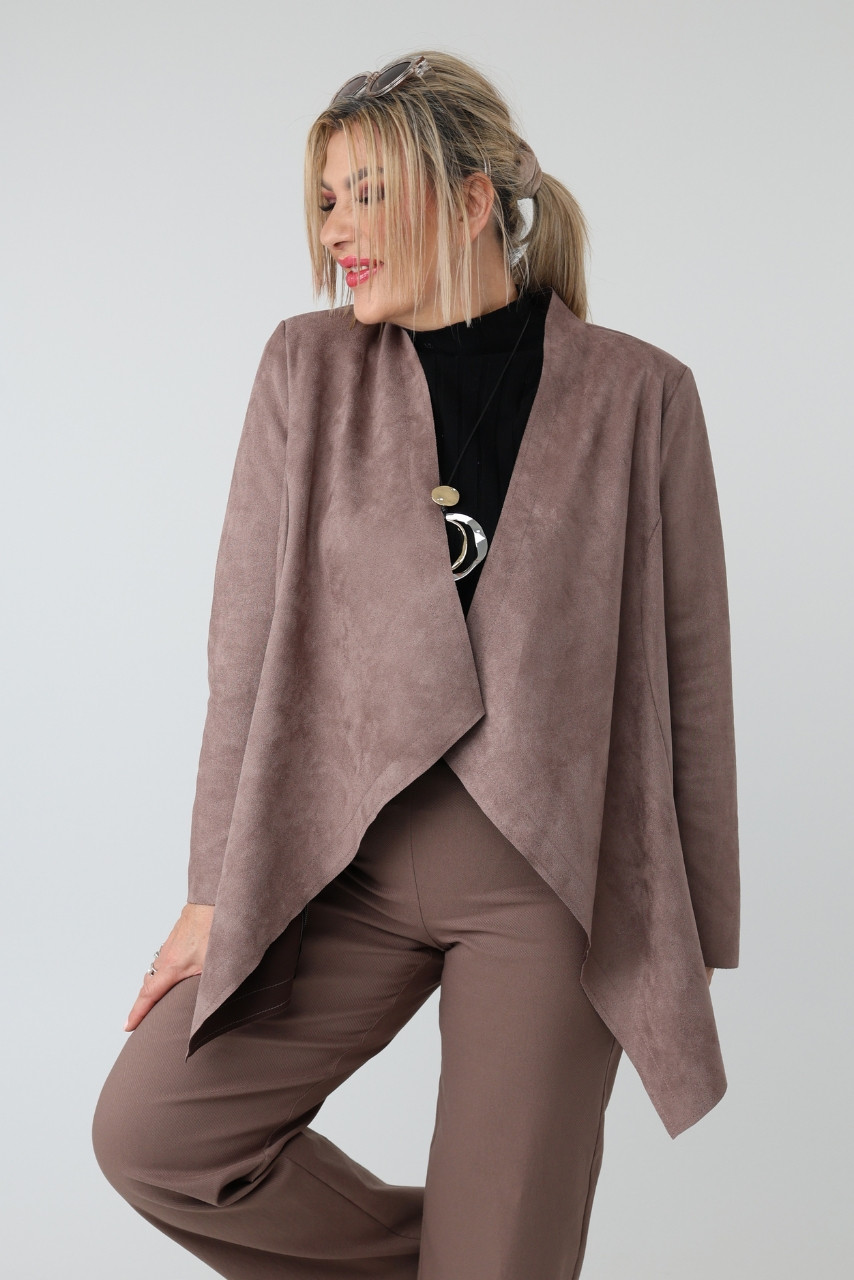 Żakiet damski plus size zamszowy duże rozmiary