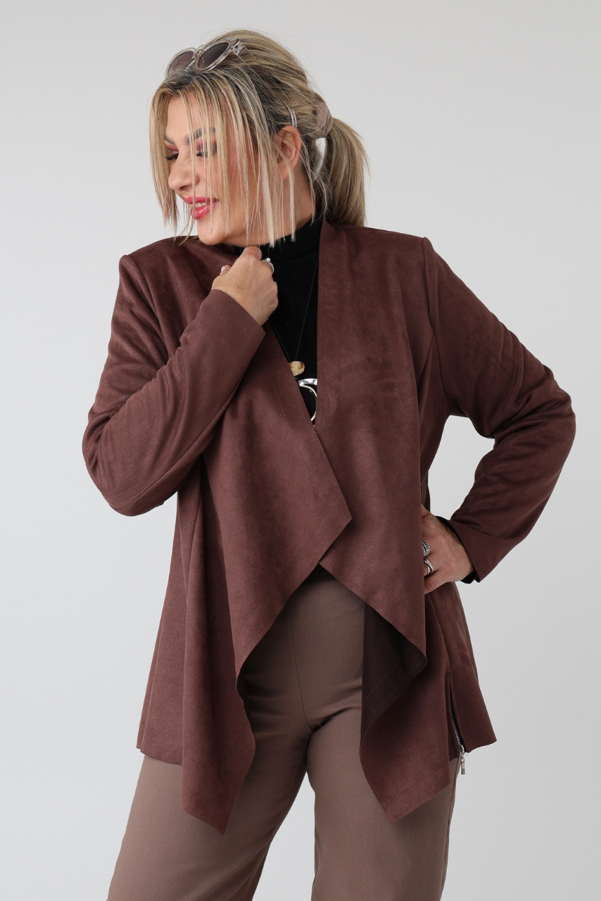 Żakiet damski plus size zamszowy duże rozmiary
