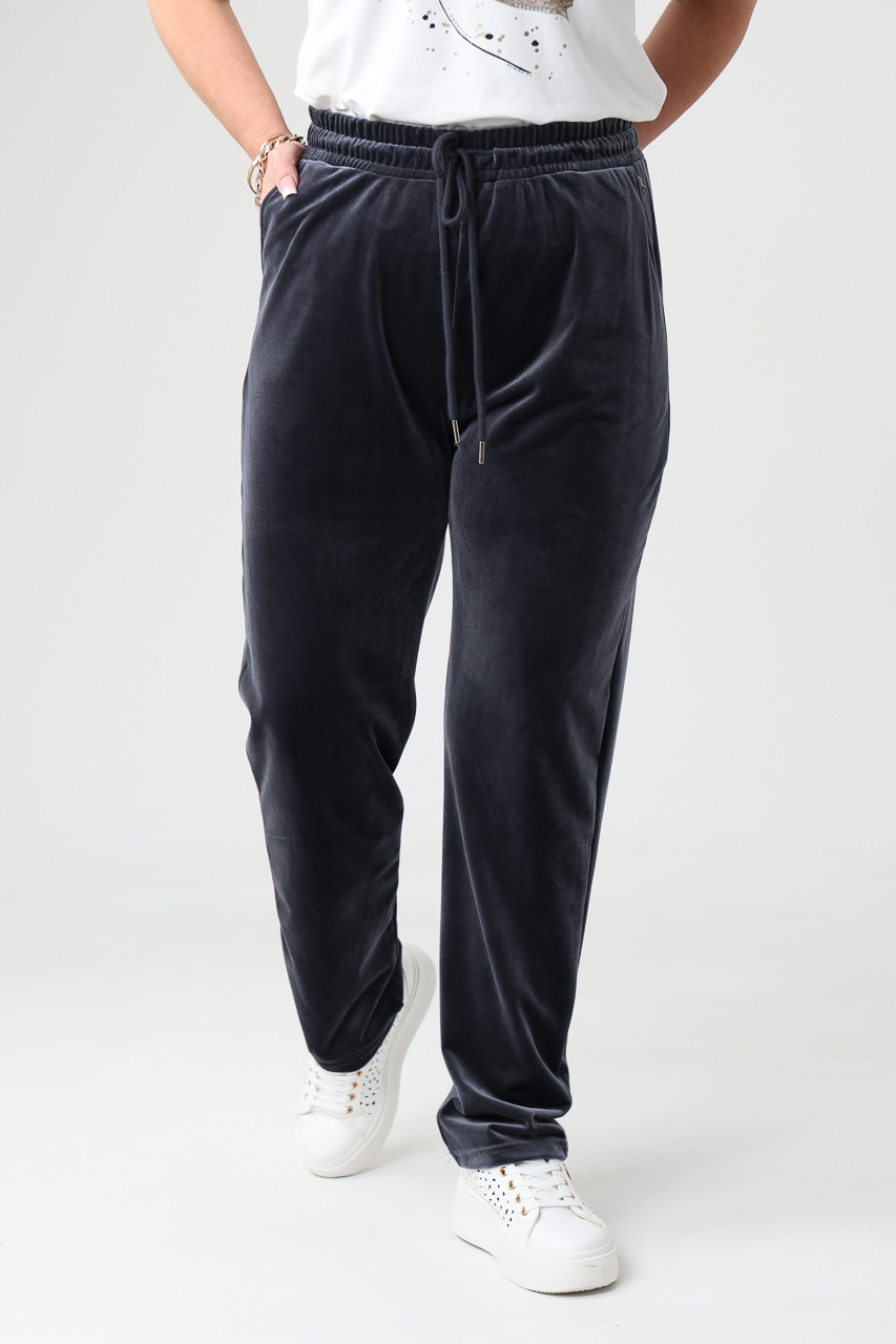 Dresy welurowe damskie duże rozmiary szare 44-54