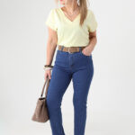 Klasyczne jeansy plus size damskie z wysokim stanem 42-52