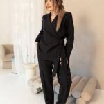 Komplet damski elegancki plus size czarny 42-52