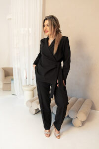 Komplet damski elegancki plus size czarny 42-52