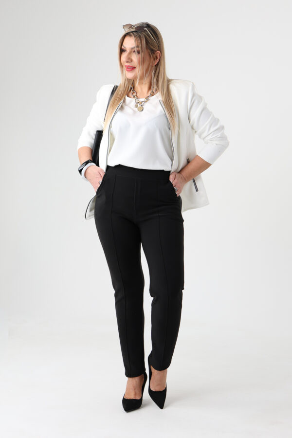 Eleganckie spodnie damskie z wysokim stanem duże rozmiary czarne 42-54