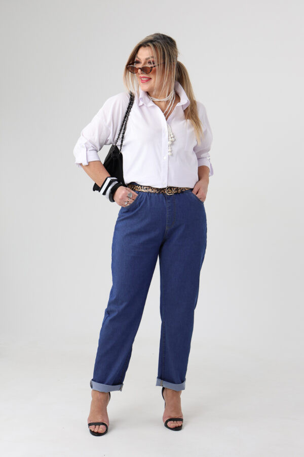 Spodnie jeansowe damskie plus size z gumką w pasie 42-50