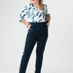 Eleganckie spodnie damskie PLUS SIZE butelkowa zieleń 44-52