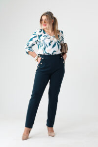 Eleganckie spodnie damskie PLUS SIZE butelkowa zieleń 44-52