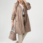 Brązowa cienka kurtka parka plus size przejściowa 42-52