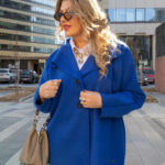 Chabrowa narzutka damska plus size na guziki 42-50