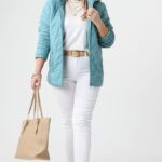 Morska kurtka przejściowa damska plus size z odpinanym kapturem 42-52