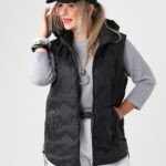 Pikowany bezrękawnik damski duże rozmiary czarny 44-54