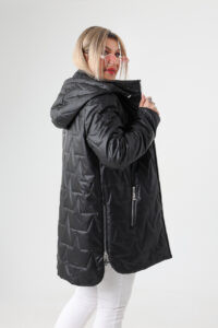 Połyskująca kurtka przejściowa damska plus size czarna 42-50