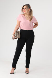 Spodnie z wysokim stanem PLUS SIZE czarne 42-50