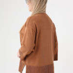 Sweterek-damski-plus-size-zapinany-na-guziki-brązowy (2)