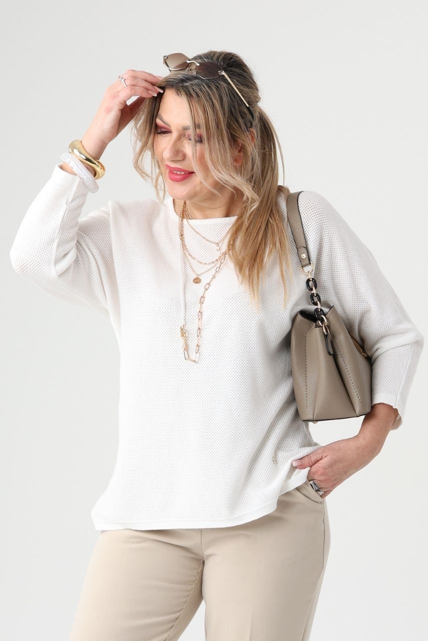 Cienki sweter damski plus size na sezon przejściowy