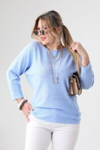 Cienki sweter damski plus size na sezon przejściowy