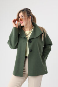 Khaki narzutka damska plus size na guziki 42-50