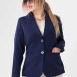 Marynarka plus size granatowa – odzież XXL dla kobiet