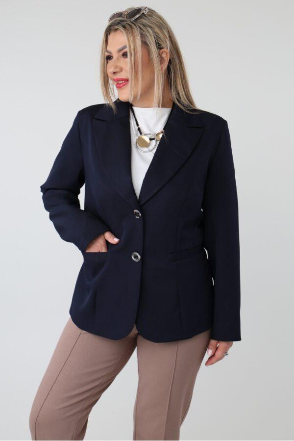Marynarka plus size granatowa – odzież XXL dla kobiet