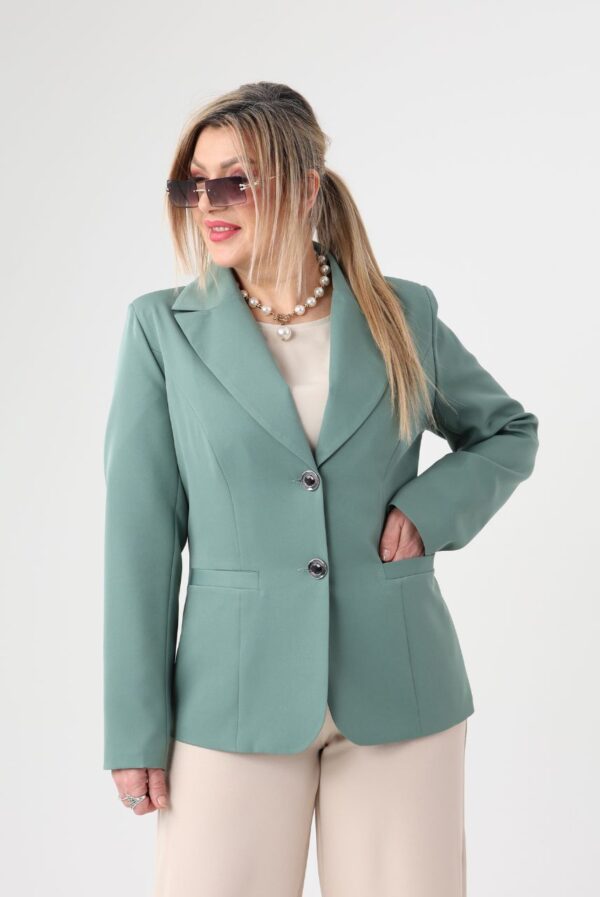 Marynarka plus size miętowa – odzież XXL dla kobiet