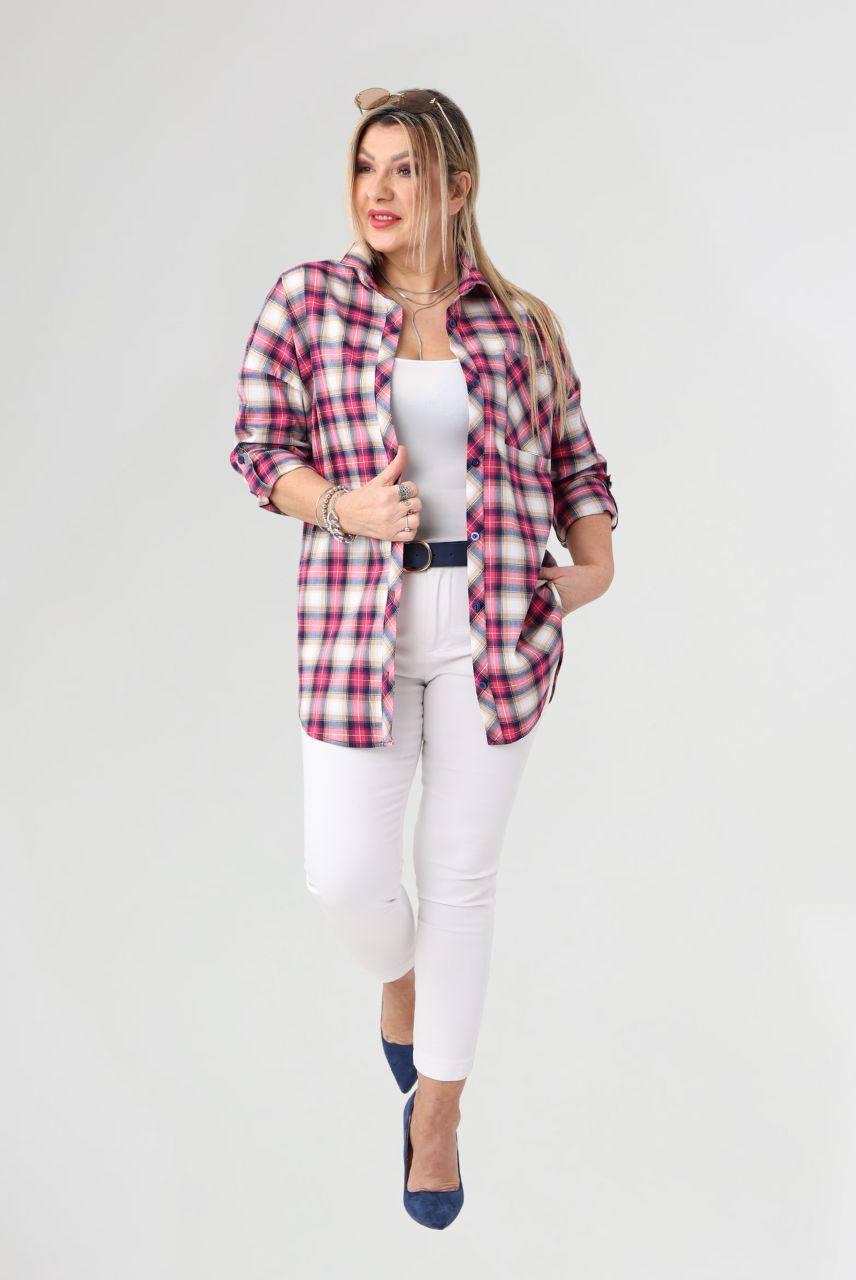 Koszula w kratę damska duże rozmiary 42–50