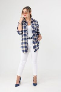 Koszula w kratę damska duże rozmiary 42–50