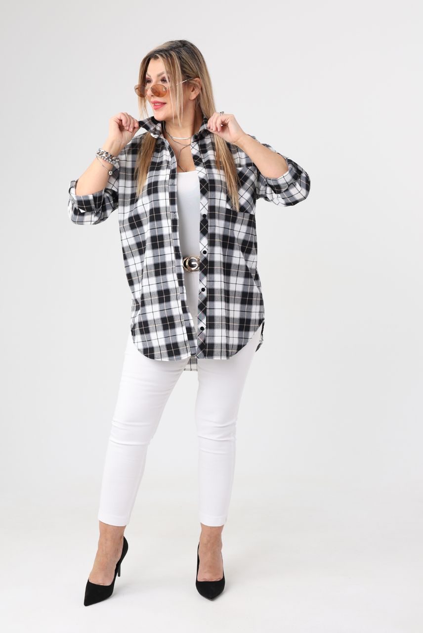 Koszula w kratę damska duże rozmiary 42–50
