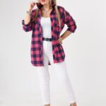 Koszula w kratę damska duże rozmiary 42–50