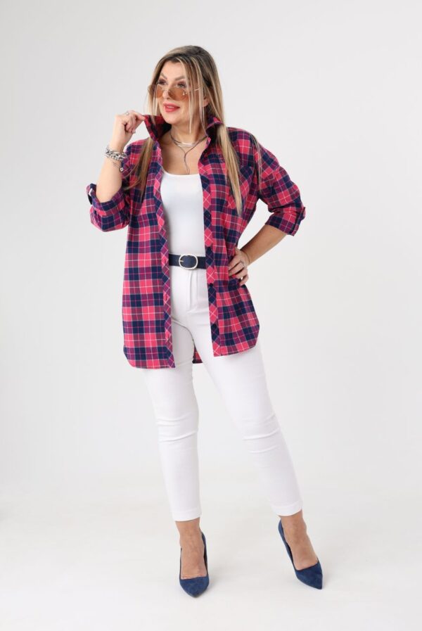 Koszula w kratę damska duże rozmiary 42–50