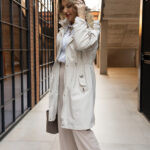 Kremowa cienka kurtka parka plus size przejściowa 42-52