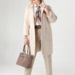 Wiosenny płaszcz dla puszystych kremowy