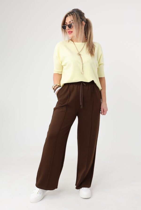 Spodnie dresowe bawełniane damskie duże rozmiary brązowe 36-48