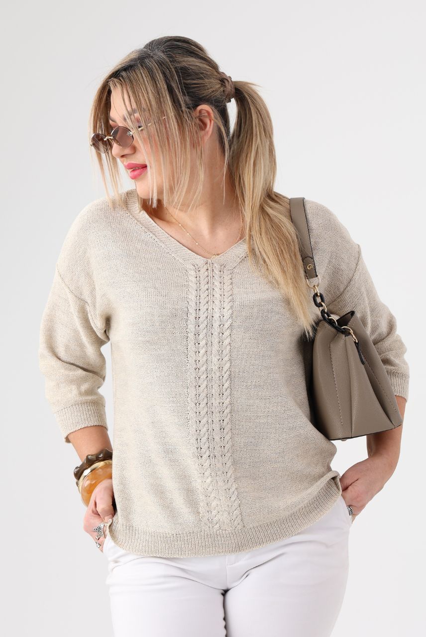 Bluzka sweterkowa plus size elegancka