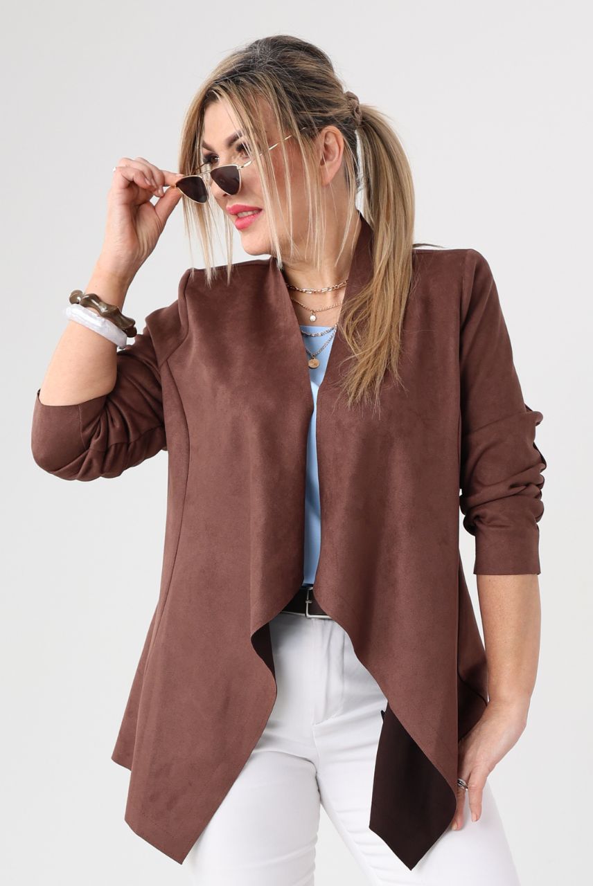 Żakiet damski plus size zamszowy duże rozmiary
