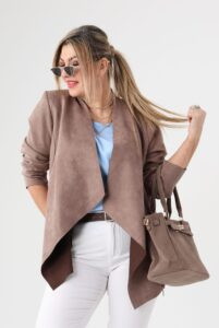 Żakiet damski plus size zamszowy duże rozmiary