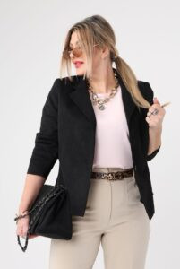 Marynarka damska duże rozmiary brązowa zamszowa