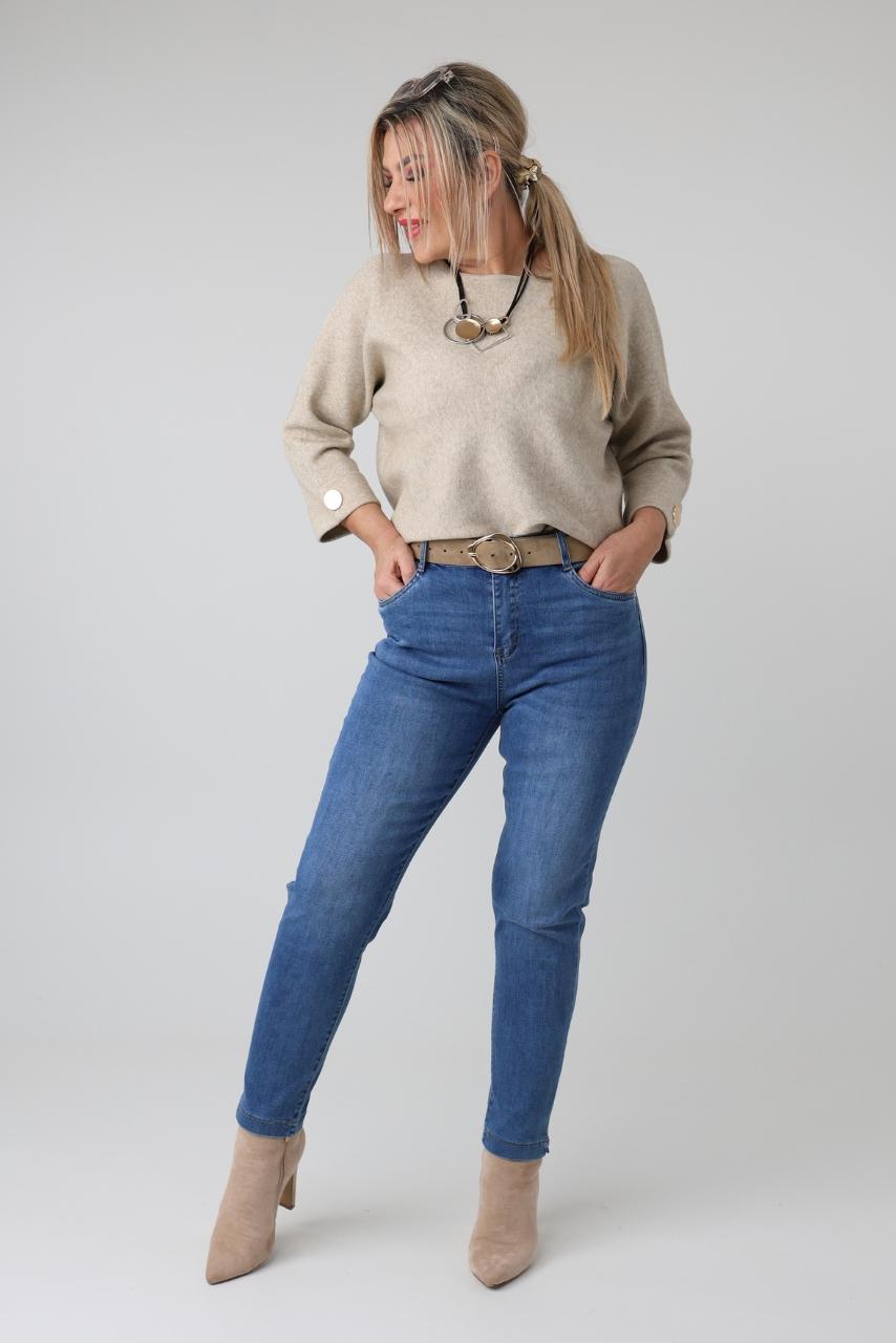 Jeansy damskie plus size ze zwężaną nogawką 42-52