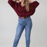Spodnie jeansowe damskie plus size rurki push up 42-50