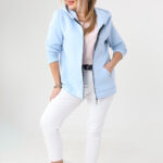 Bluza damska rozpinana PLUS SIZE błękitna 44-52